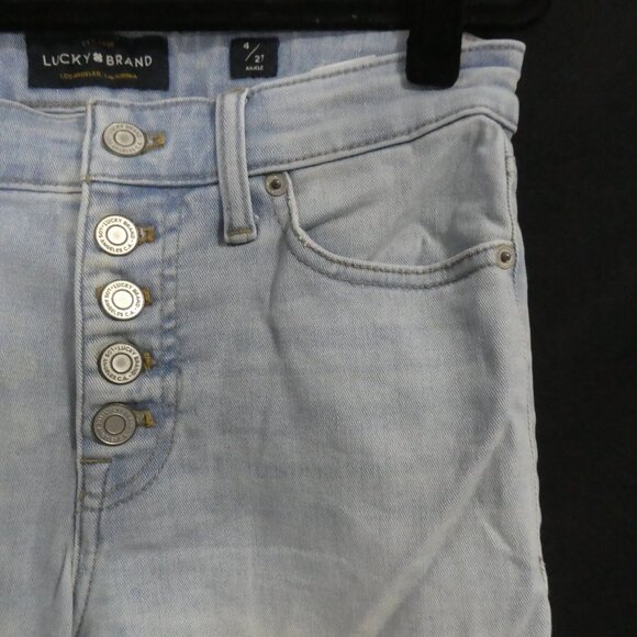 LUCKY BRAND - Ava Skinny | 4/27 ankle | Light Blue Skinny Button Fly Jeans - Picture 5 of 16